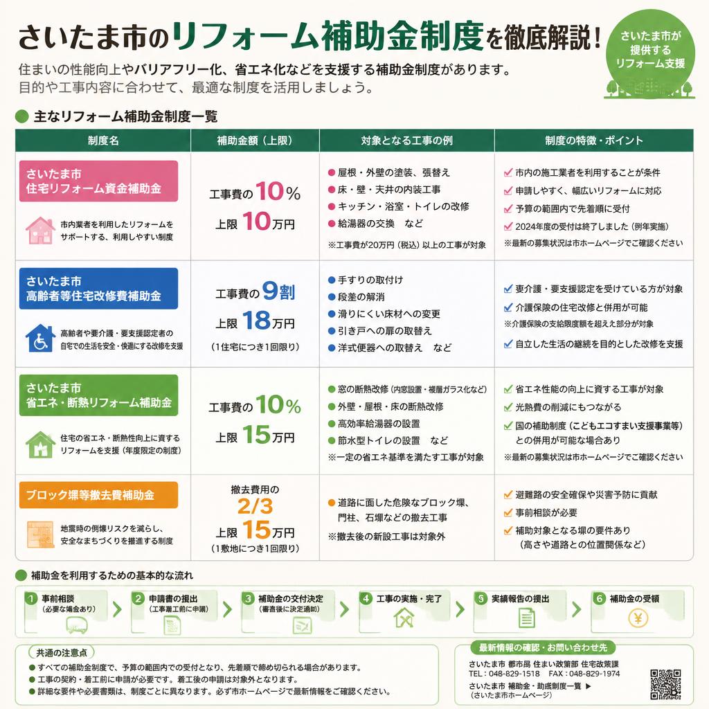 リフォーム補助金の概要と特徴