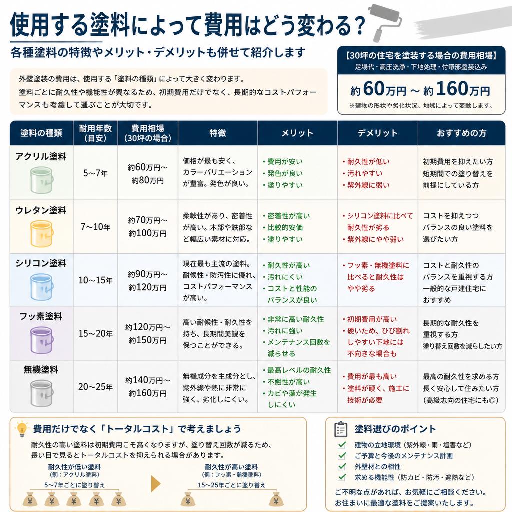 塗料の種類とその影響
