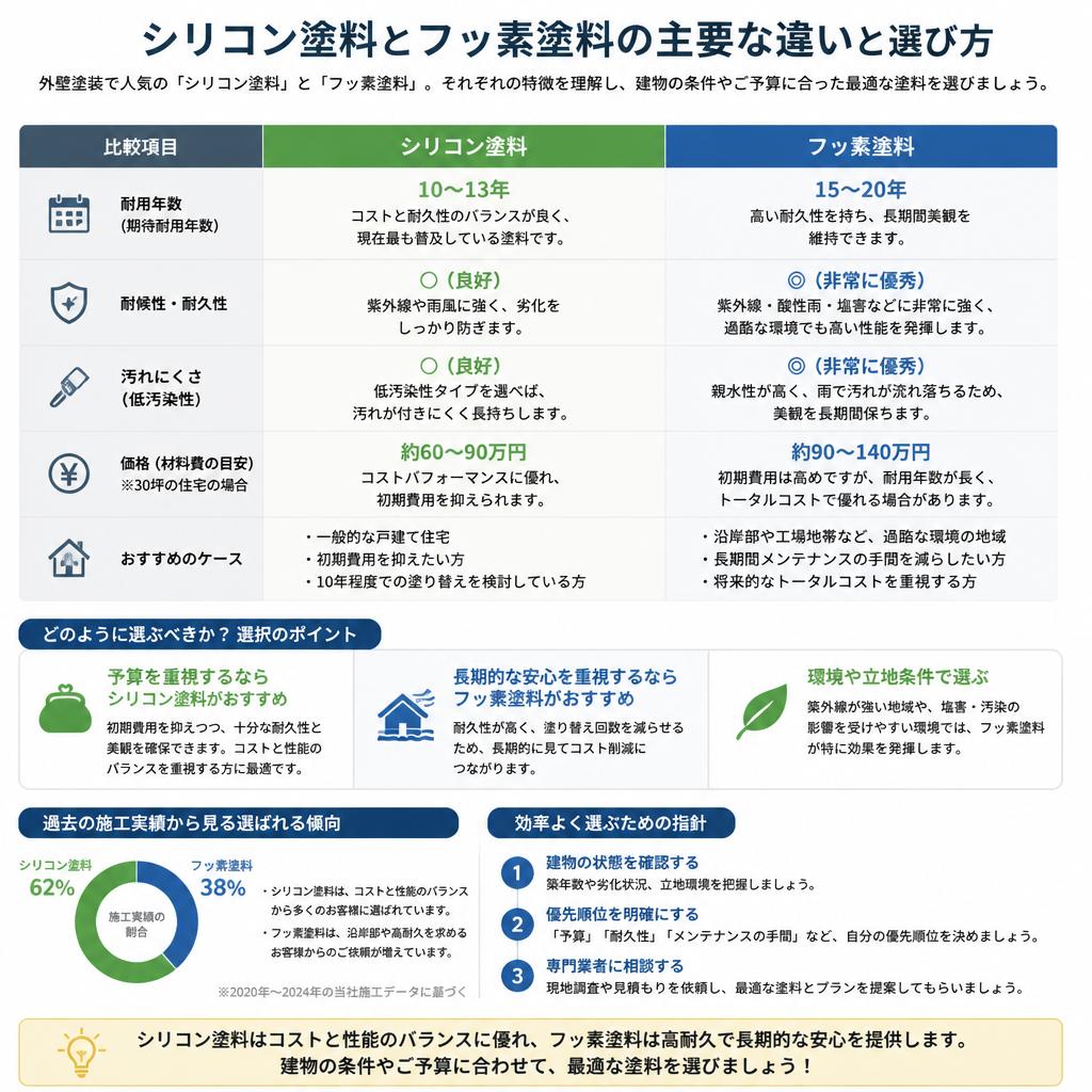 選ぶべき塗料はどれ？シリコンvsフッ素