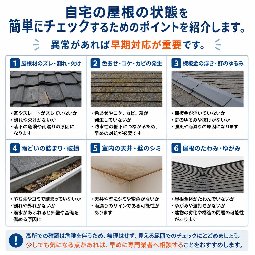 屋根の劣化を見極めるチェックポイント
