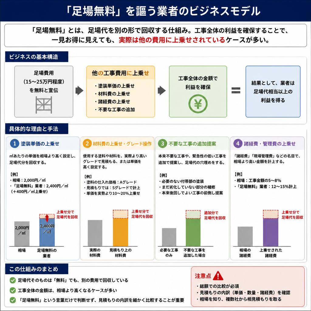 2. 足場代が無料になる理由とは？