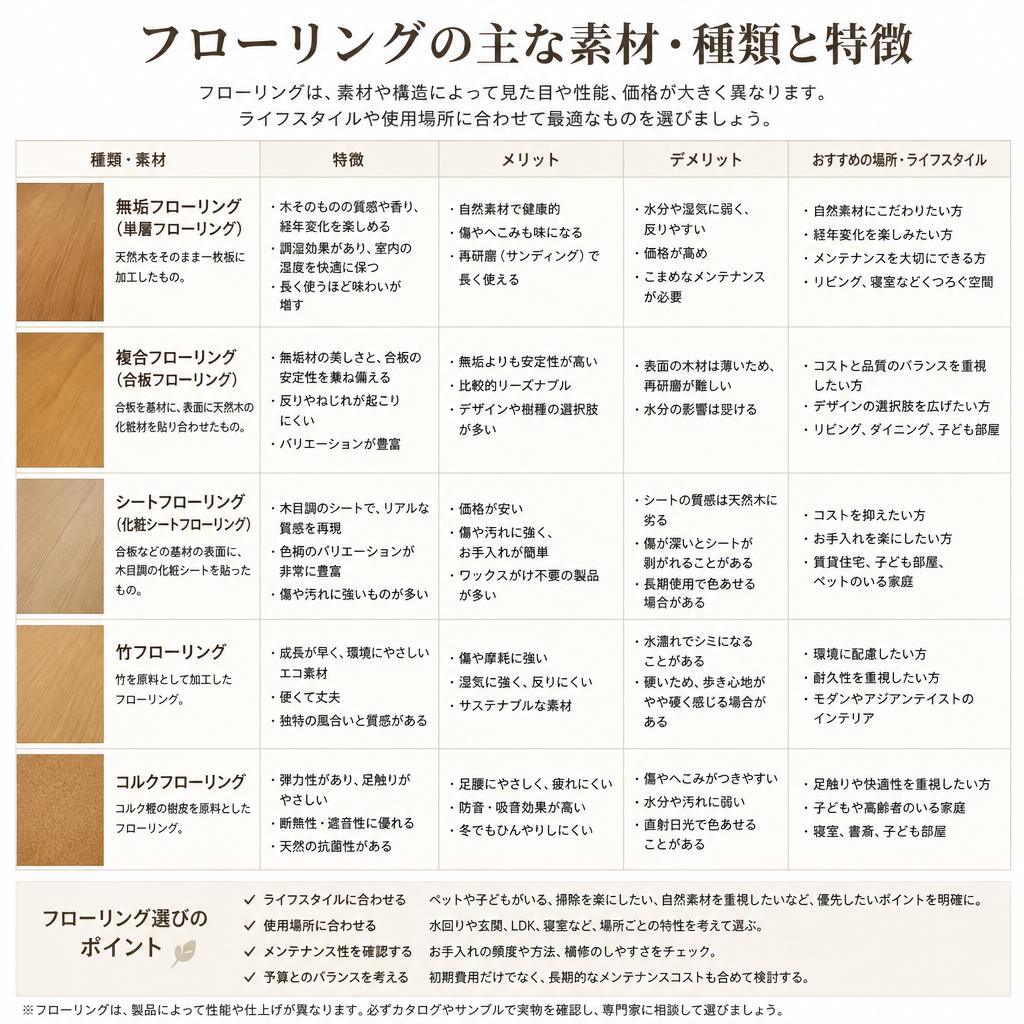 フローリングの種類とは？