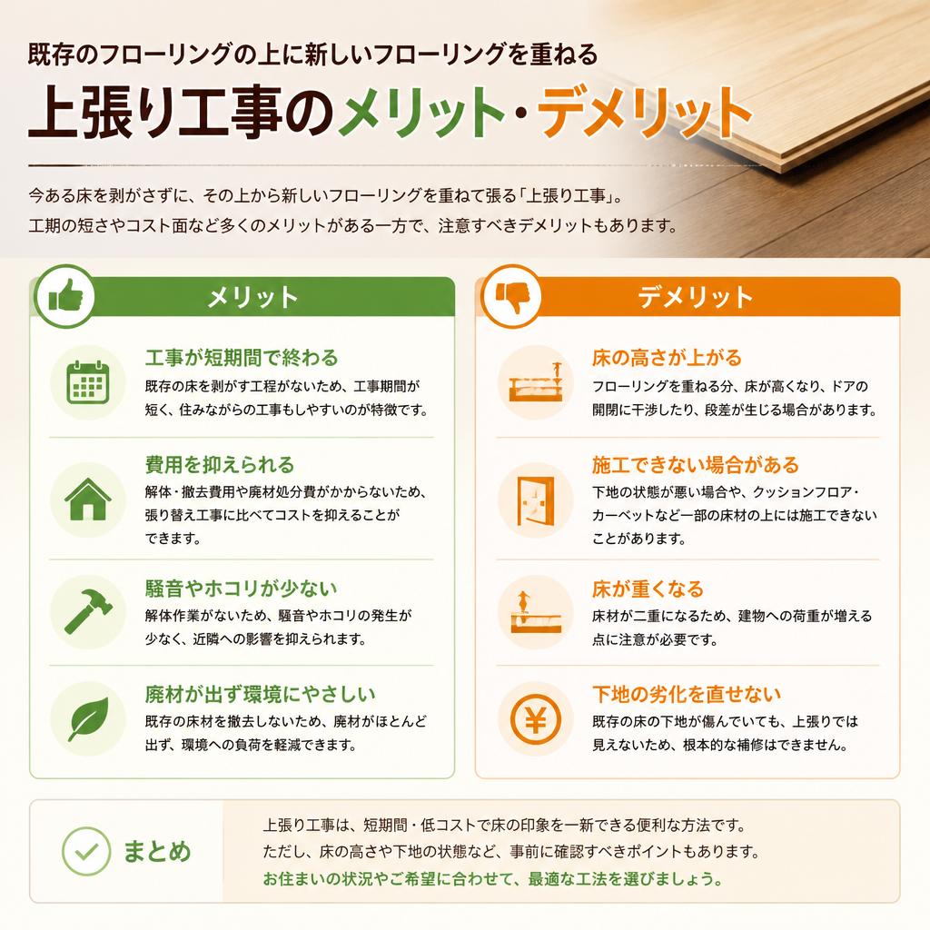 上張り工事のメリット・デメリット