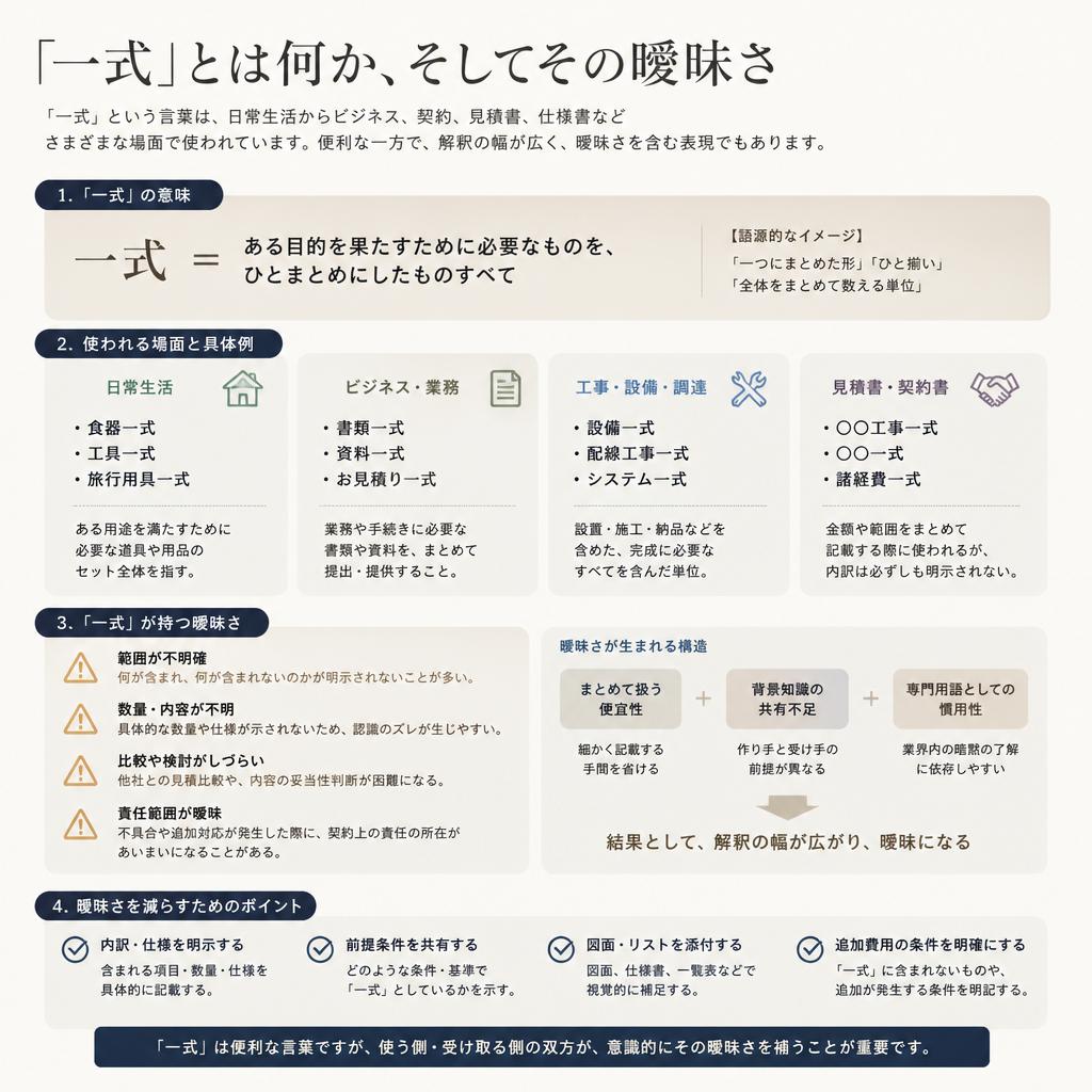 「一式」表記の真実