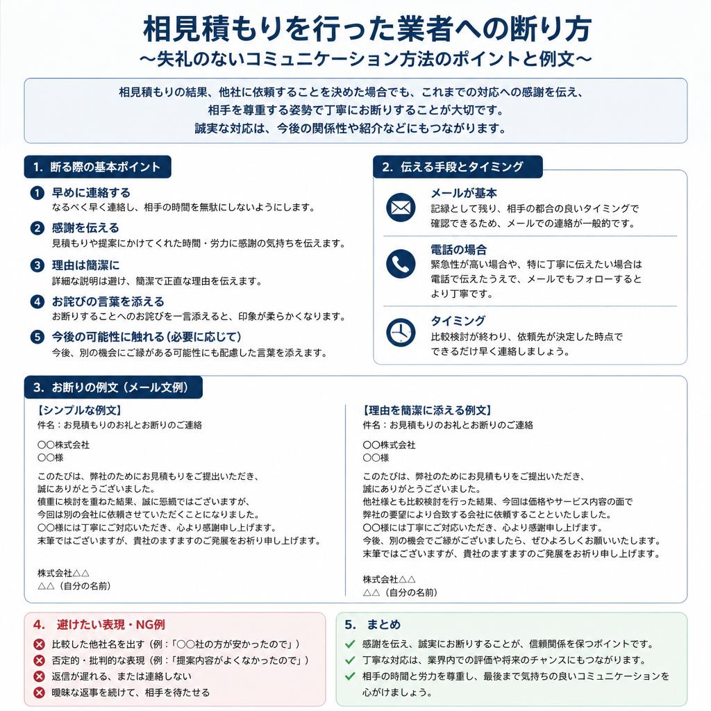 4. 相見積もりの正しい断り方