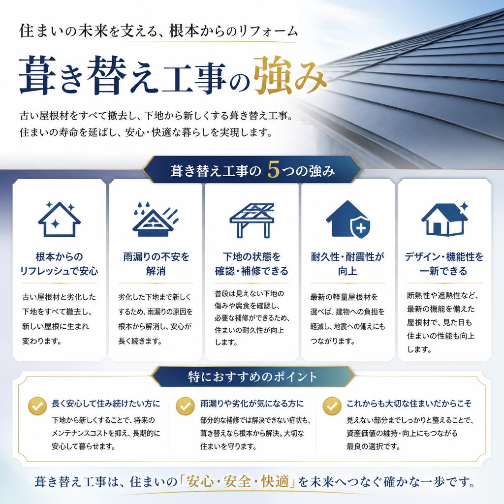 4. 葺き替え工事のメリット