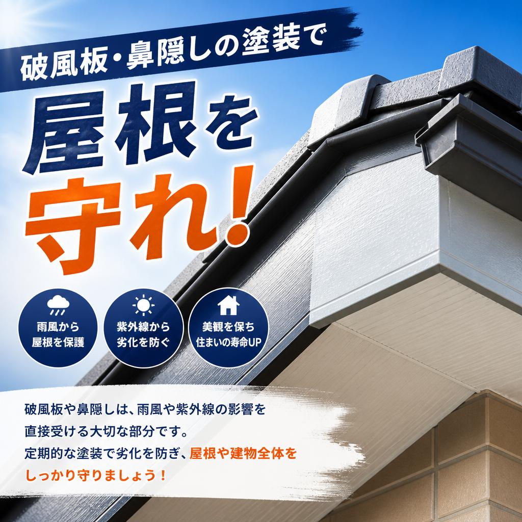 破風板（はふいた）・鼻隠しの塗装と修理費用！屋根を守る重要な役割