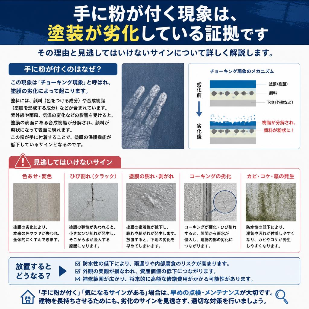 チョーキング現象が示す塗装のサイン