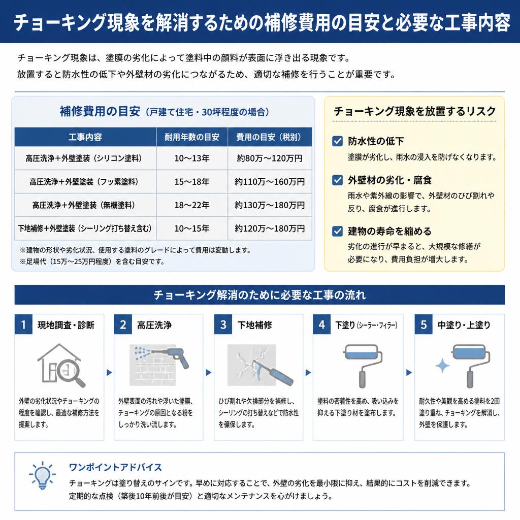補修にかかる費用の目安
