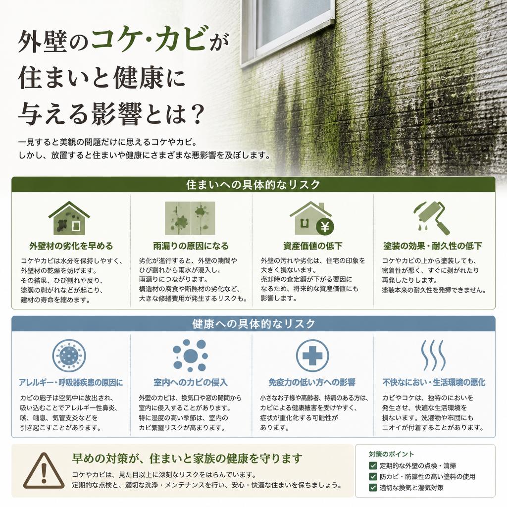 2. コケ・カビがもたらすリスク