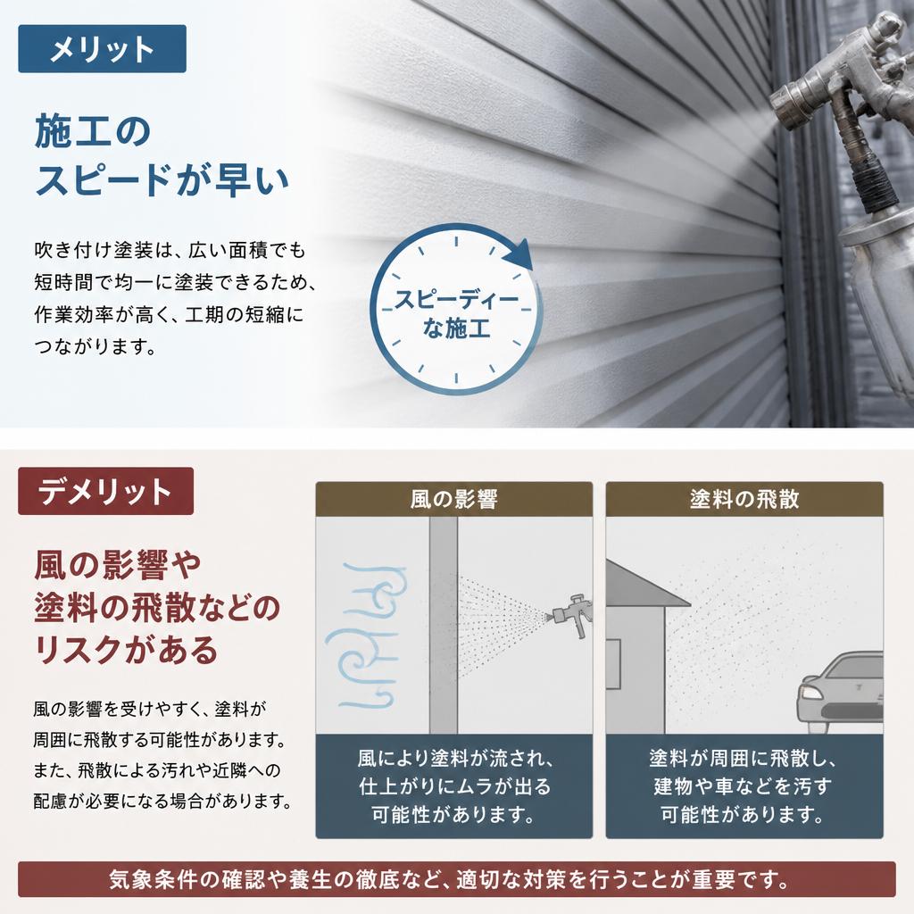 吹き付け塗装のメリットとデメリット