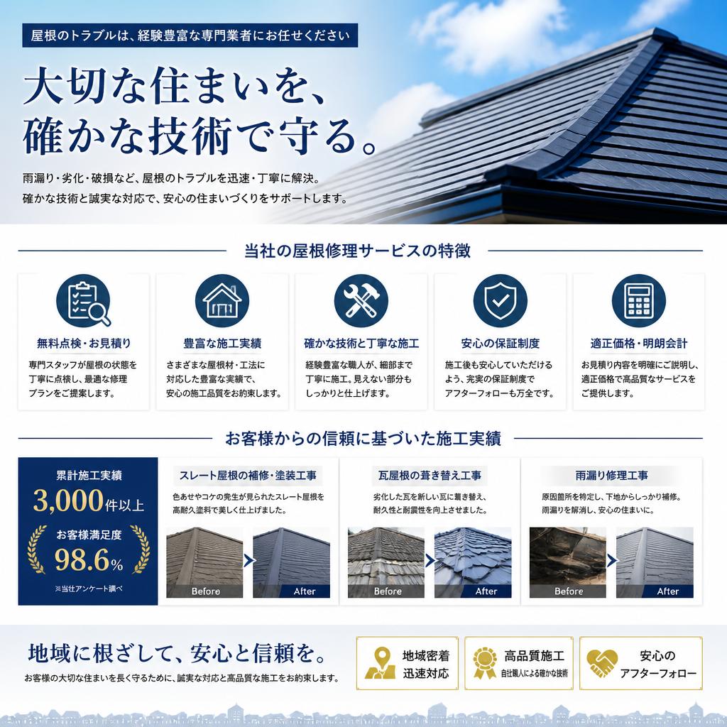 信頼のリフォーム専門業者が提供する屋根修理