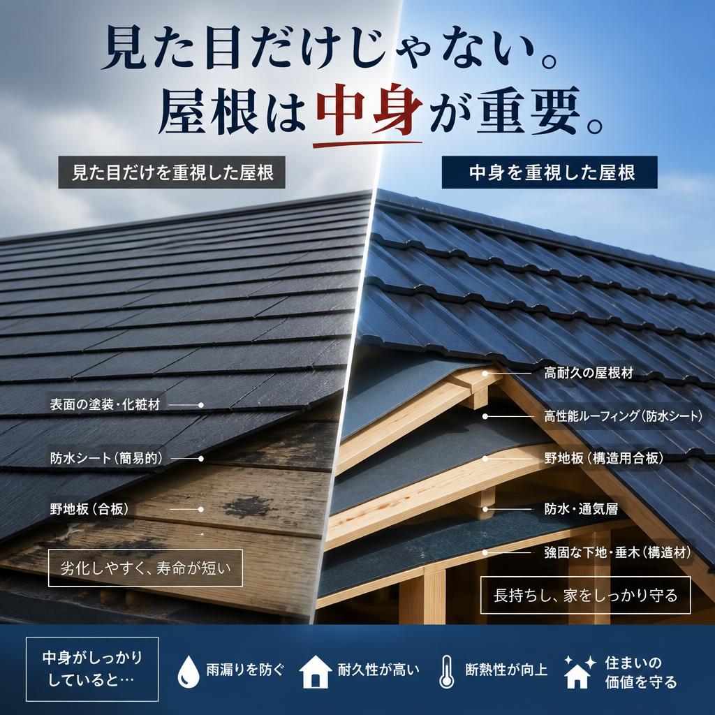 見た目だけじゃない。屋根は中身が重要。