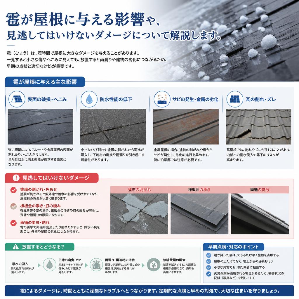 2. 雹による屋根の影響