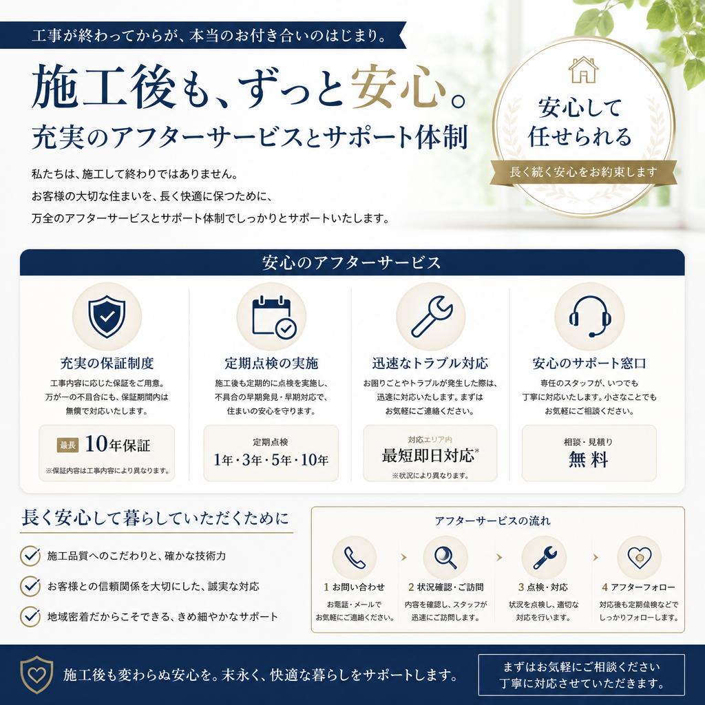 4. サポート体制ーアフターケアも万全